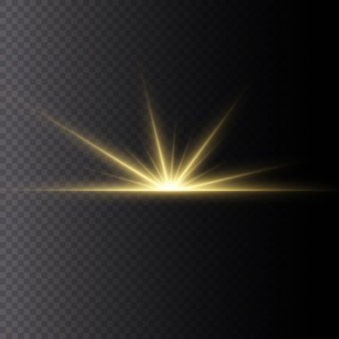 Parlayan şeffaf güneş.