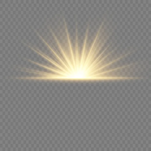 Transparent shining sun. — Stock Vector