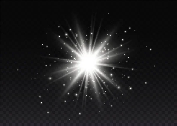 Fehér fényes csillag. — Stock Vector
