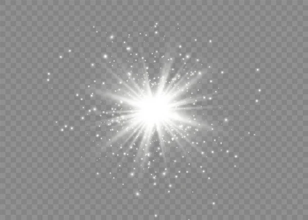 Estrella blanca brillante . — Vector de stock