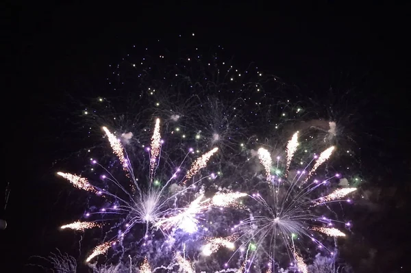 Prachtige New Year Vuurwerk Geschikt Als Achtergrond Abstract — Stockfoto