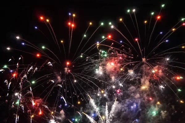 Όμορφη Πρωτοχρονιάς Πυροτεχνήματα Κατάλληλο Φόντο Αφηρημένη — Φωτογραφία Αρχείου