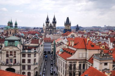Czech Cumhuriyeti Prag 'ın başkenti bir katedrali olan panorma