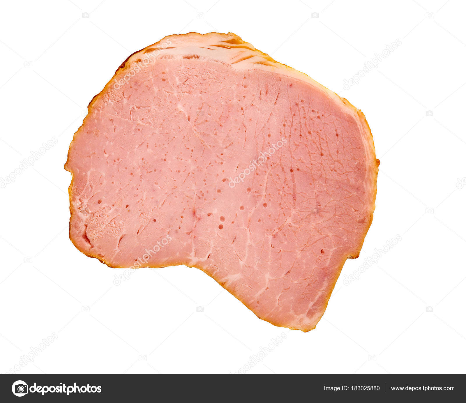 İzole füme jambon dilimleri. Domuz jambon parçası. Stok fotoğrafçılık