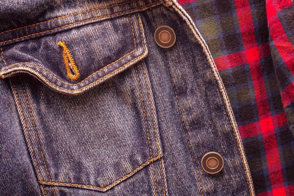 Mavi jeans doku oluşturmak için cep — Stok fotoğraf