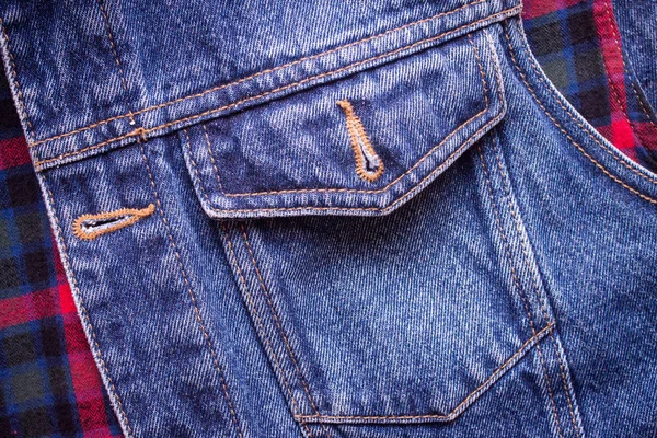 Mavi jeans doku oluşturmak için cep — Stok fotoğraf