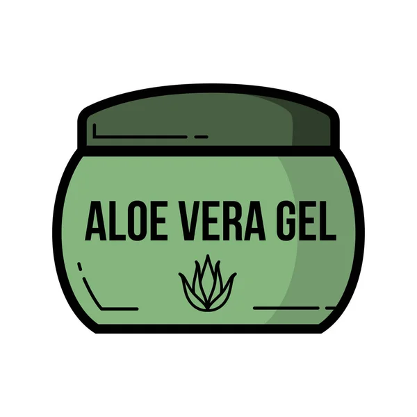 Καλλυντικά βάζο εικονίδιο του προϊόντος aloe vera, επίπεδη σχεδίαση — Διανυσματικό Αρχείο