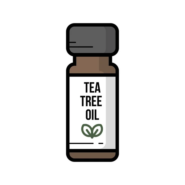 Een fles pot van tea tree olie vector — Stockvector