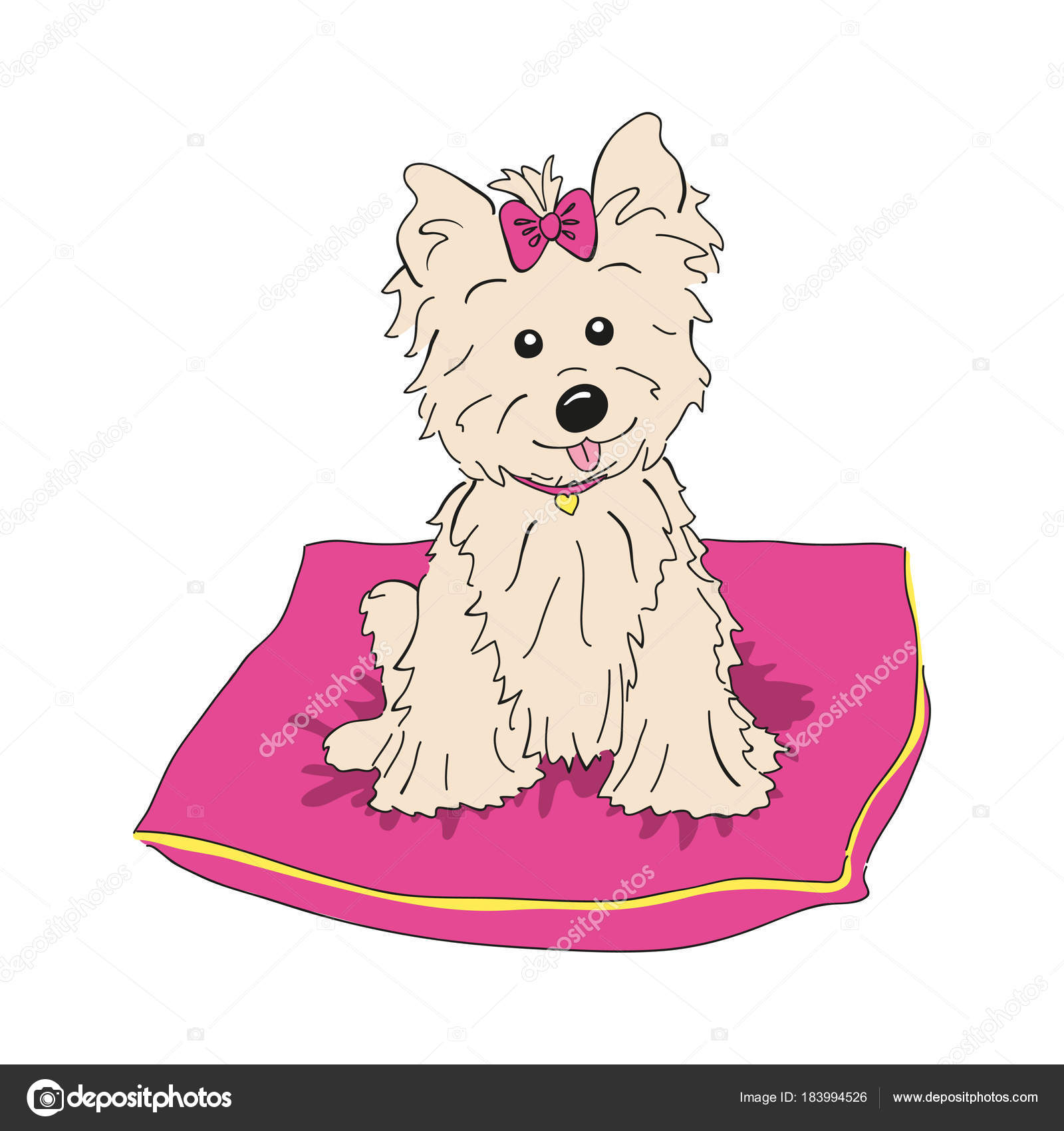 Illustration Vintage De La Chienne De Race Cairn Terrier