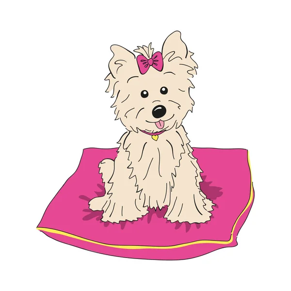 Cairn terrier perro raza vintage ilustración — Vector de stock