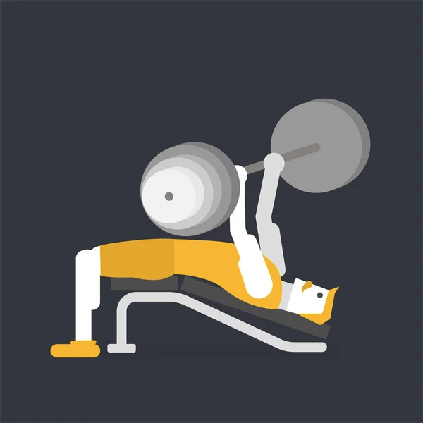 Man doing bench press — Stock Vector