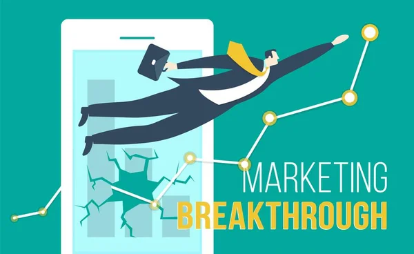 Marketing Breakthroug smartphone — ストックベクタ