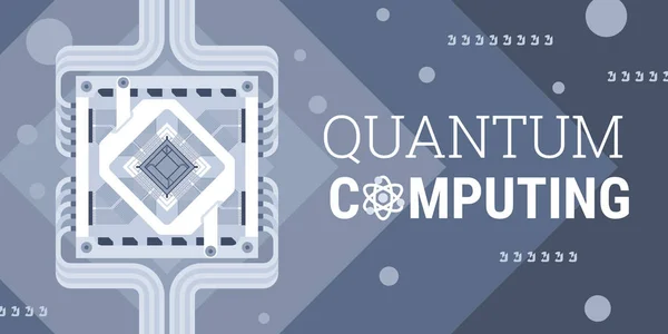 Chip de computador quântico — Vetor de Stock