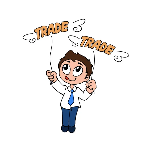 Illustration Happy Trader — Image vectorielle