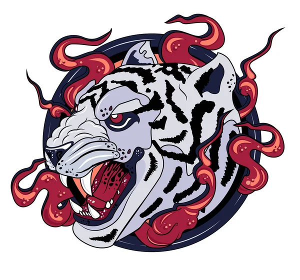 Логотип белого тигра — стоковый вектор