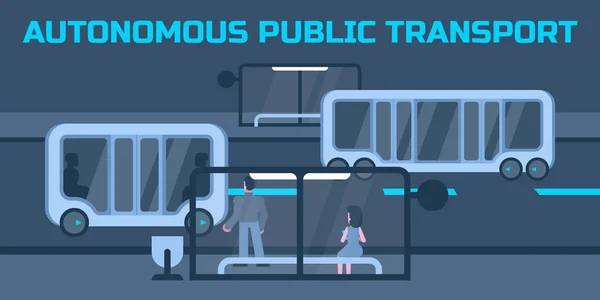 Transporte público autónomo — Vector de stock