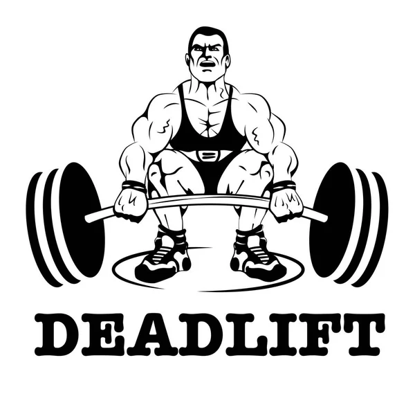 Deadlift logo popisek — Stockový vektor