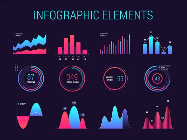 Infographic charts and diagrams — Stock Vector