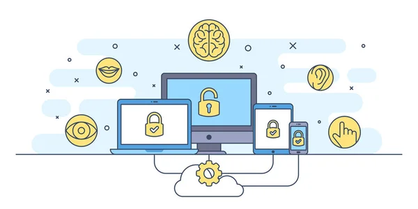 Concepto de línea de accesibilidad digital — Archivo Imágenes Vectoriales