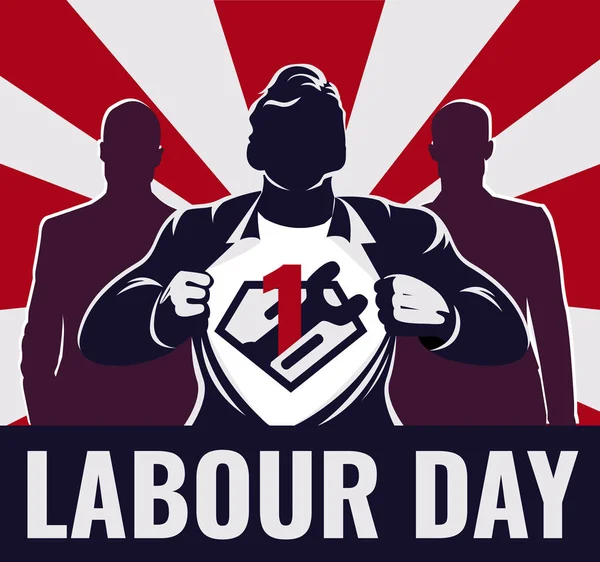 Super workers labour day illustration