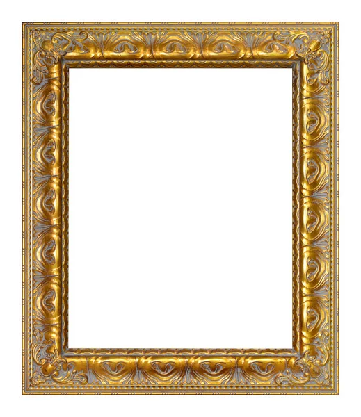 Антикварный Золотой Каркас Изолирован Белом Фоне Винтажного Стиля — стоковое фото