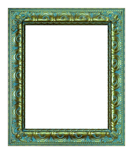古色古香的浅绿色镜框 白色背景 复古风格 — 图库照片