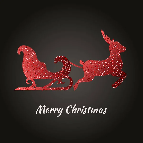 Noel Baba'nın bir Ren geyiği. Noel Baba'nın kızağı Noel simgesi 