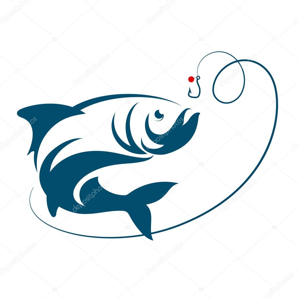 Download Fish jumping for bait hook — Stock Vector © john1279 ...
