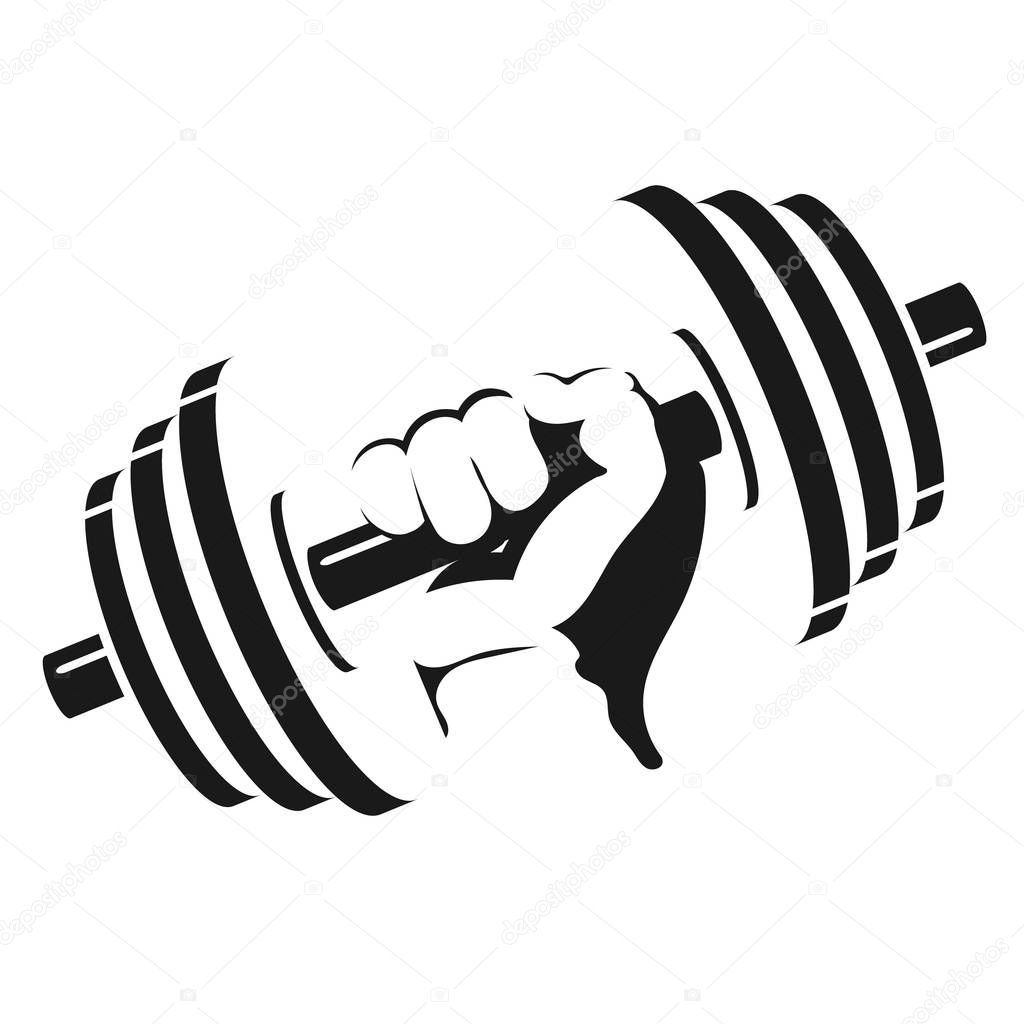 Vector: pesa de mano | pesa en la mano — Vector de stock © john1279