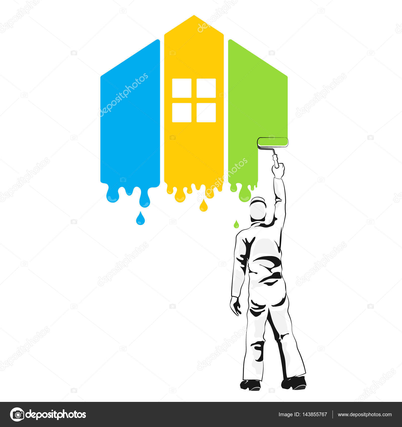 House painter at work Stock Vector Image by ©john1279 143855767