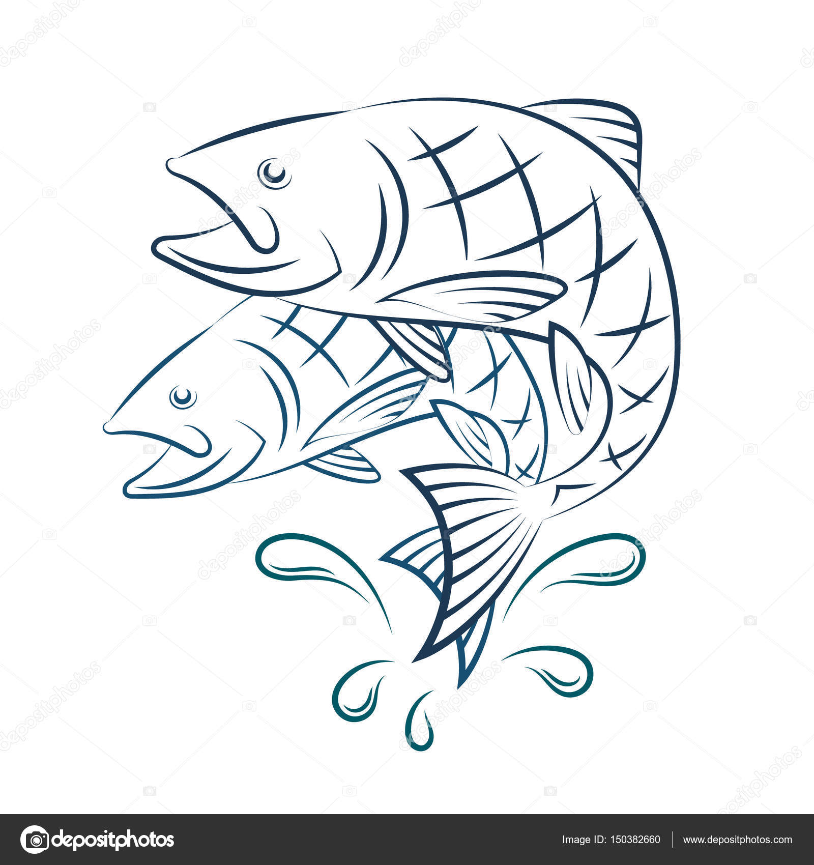 100 魚 跳ねる イラスト Free Cute Illustrations Stock Illustration