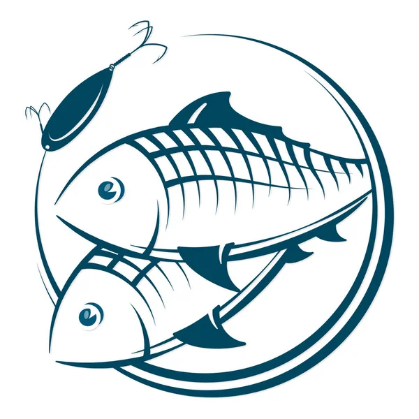 Fish and bait silhouette — Stock Illustration Fish and bait silhouette Royalty Free Stock Illustrations