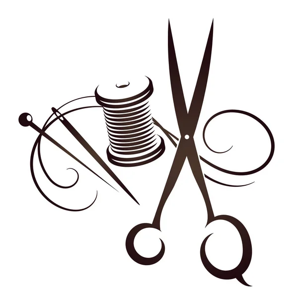 Sewing Cutting Symbol Tailor Scissors Thread — Stock Vector © john1279 ...