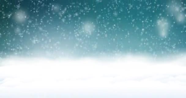 Nacht Winter Hintergrund mit Schneesturm. — Stockvideo
