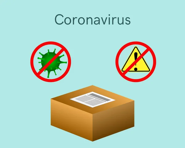 Coronavirus-vrije verpakking vector illustratie. — Stockvector