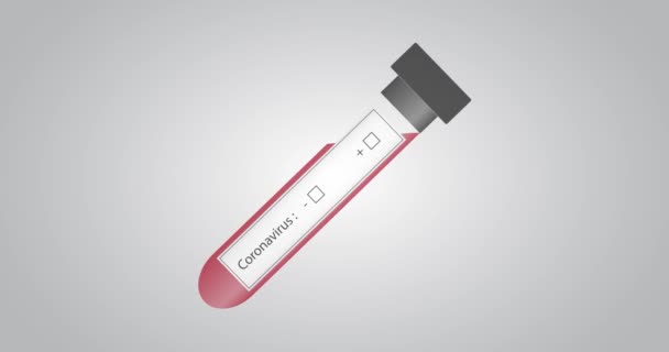 Positive Covid Test Transparent Glass Test Tube Filled Blood White — Stock Video