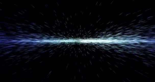 Abstract hyperspace, moving blue lights. — Stock Video