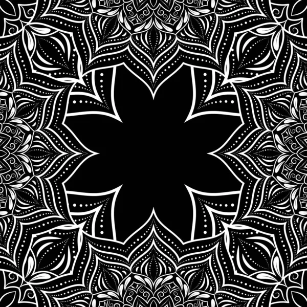 Black and white mandala background. — Stock Vector