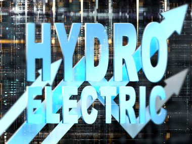 HYDRO ELECTRIC iş grafiği yukarı bakan oklar, elektronik arkaplan