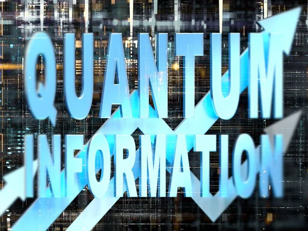 Gráfico Negocio Quantum Information Con Flechas Tendiendo Hacia Arriba Fondo — Foto de Stock