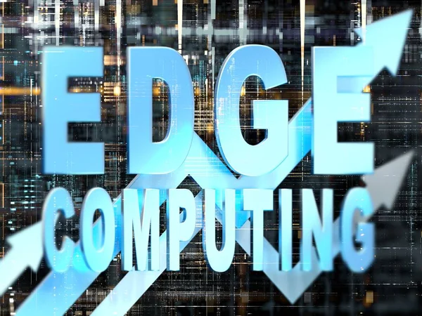 Edge Computing Бізнес Графік Стрілками Нахиляються Вгору Електронний Фон Ліцензійні Стокові Фото