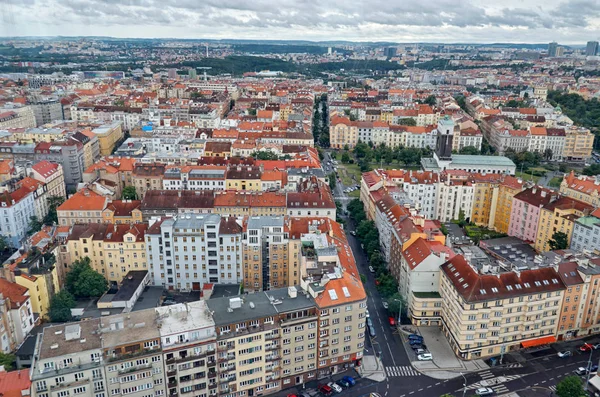 Çek Cumhuriyeti Prag Yüksekliği Görünümünden Prag Evlerde Üzerinde — Stok fotoğraf