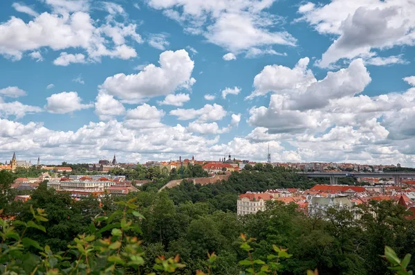 Δημοκρατία Της Τσεχίας Πράγα Θέα Από Ύψος Στον Σπίτια Στην — Φωτογραφία Αρχείου