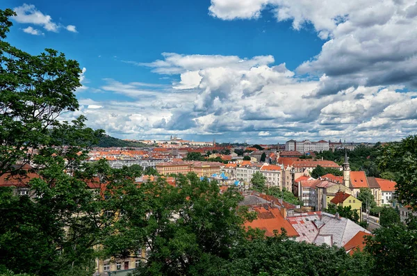 Çek Cumhuriyeti Prag Yüksekliği Görünümünden Prag Evlerde Üzerinde — Stok fotoğraf