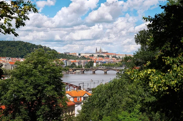 Tjeckien Prag Broar Prag Floden Vltava — Stockfoto
