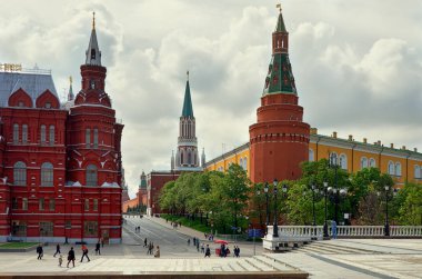 Rusya. Moskova. Moskova'da Red Square yakınındaki Kremlin geçiş. 25 Mayıs 2017