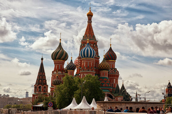 Russia. Moscow. St. Basil's Cathedral on Red Square in Moscow. May 25, 2017