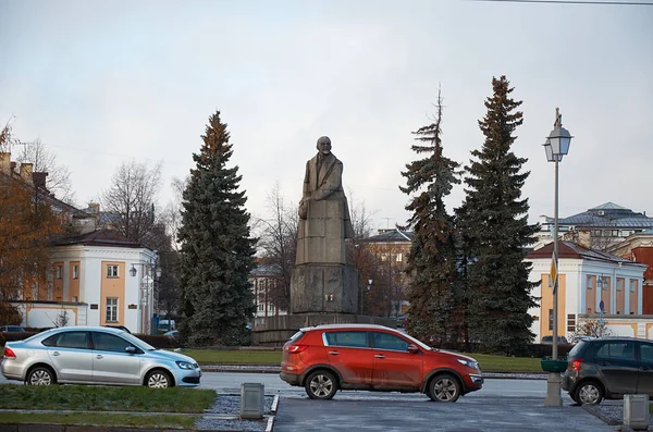 Карелия Петрозаводск Памятник Ленину Городе Петрозаводске Ноябрь 2017 — стоковое фото