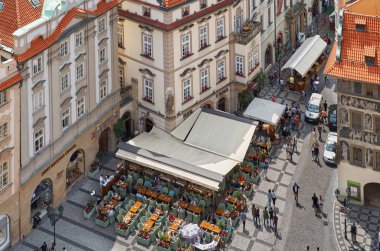 Çek Cumhuriyeti. Prag. Astronomik Saat'in yükseklikten manzara Prag. 13 Haziran 2016