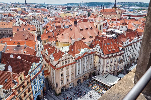 Çek Cumhuriyeti Prag Astronomik Saat Yükseklikten Manzara Prag Haziran 2016 — Stok fotoğraf
